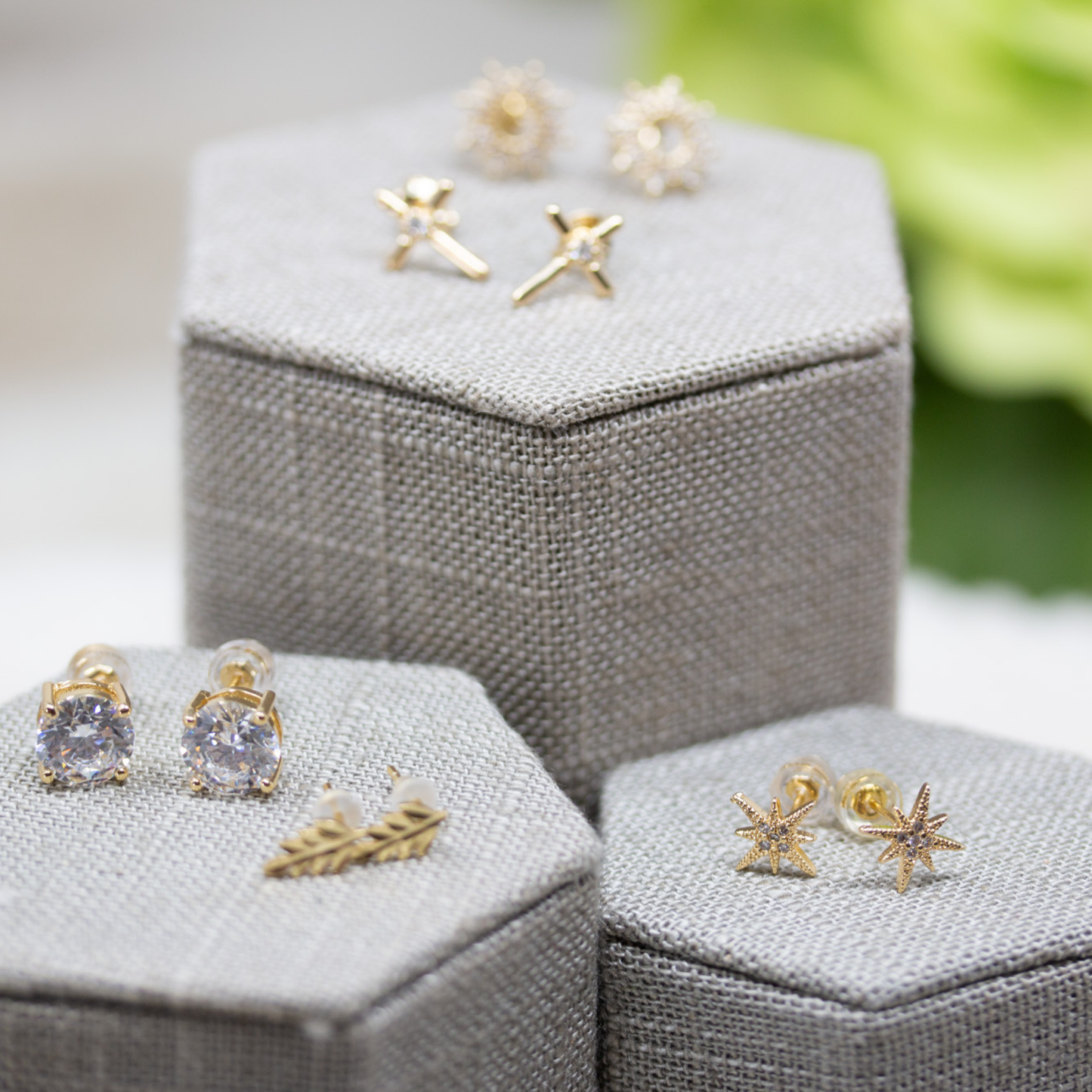 Heaven Inspired Stud Earrings | Gold