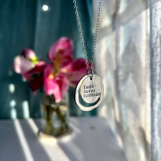 Faith Moves Mountains Halo Necklace